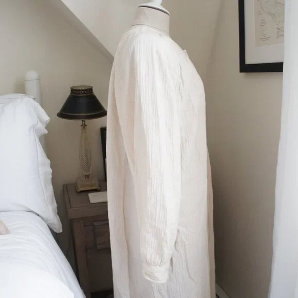 Aritzia Black Wilfred Free Cream White Maxi Sail Dress Size Medium - Picture 12 of 14